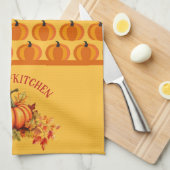 Oogst pompoenpleister theedoek (Quarter Fold)