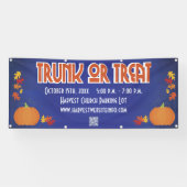 Oogst Pumpkin QR Code Trunk of Treat Spandoek (Horizontaal)