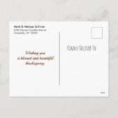 Oogst Pumpkins and Autumn Foliage Border Feestdagenkaart (Achterkant)