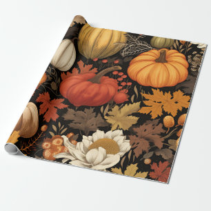 Oogst Pumpkins en Autumn Leaves Cadeaupapier