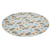 Oogst Pumpkins Pattern Wagon Blue Oranje Snijplank (Hoek)