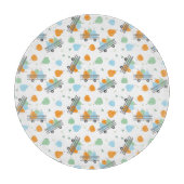 Oogst Pumpkins Pattern Wagon Blue Oranje Snijplank (Voorkant)