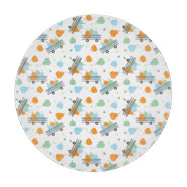 Oogst Pumpkins Pattern Wagon Blue Oranje Snijplank