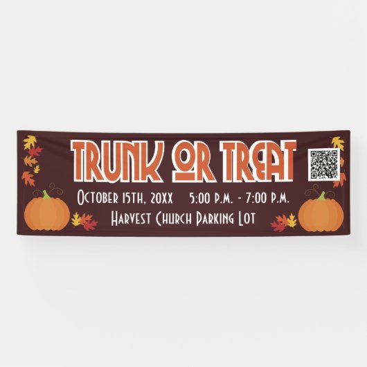 Oogst QR Code Trunk of Treat Spandoek (Horizontaal)