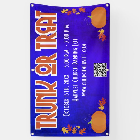 Oogst QR Code Trunk or Treat Spandoek (Verticaal)