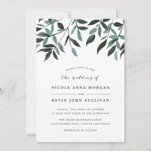 Oogst Sage bruiloft uitnodiging (Voorkant)