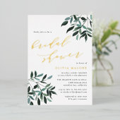 Oogst Sage Vrijgezellenfeest Folie Uitnodiging (Staand Voorkant)