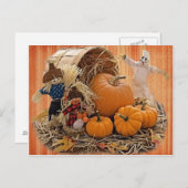 Oogst Scarecrows en Ghost Briefkaart (Voorkant / Achterkant)