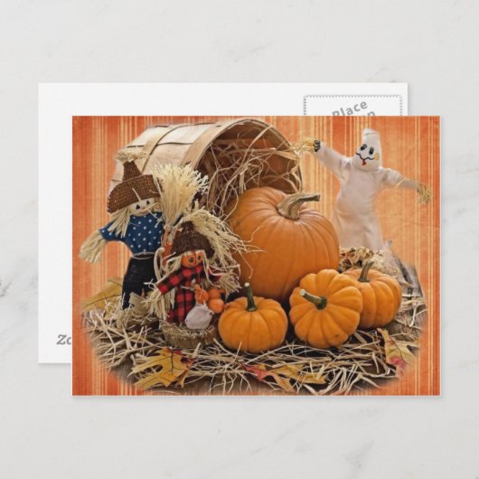 Oogst Scarecrows en Ghost Briefkaart (Voorkant / Achterkant)