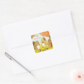 Oogst Season Squirrels Vierkante Sticker (Envelop)