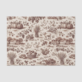 Oogst Sepia Bruine Toile Tissuepapier