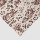 Oogst Sepia Bruine Toile Tissuepapier (Detail)