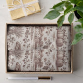 Oogst Sepia Bruine Toile Tissuepapier (Geschenk)