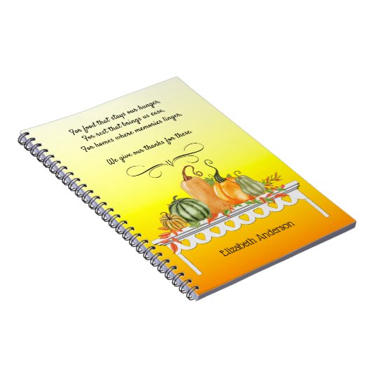 Oogst Tafeltje Thankful Blessing Spiral Notitieboe Notitieboek (Rechterzijde)