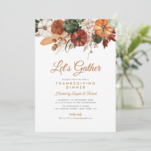 oogst thanksgiving diner kaart (Staand voorkant)