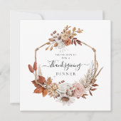 Oogst Thanksgiving-diner met herfstbladeren Kaart (Voorkant)