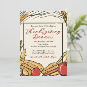 Oogst Thanksgiving-diner met maïs, appels en tarwe Kaart (Staand voorkant)