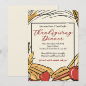 Oogst Thanksgiving-diner met maïs, appels en tarwe Kaart (Voorkant / Achterkant)