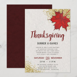 Oogst Thanksgiving dinerfeest Kaart