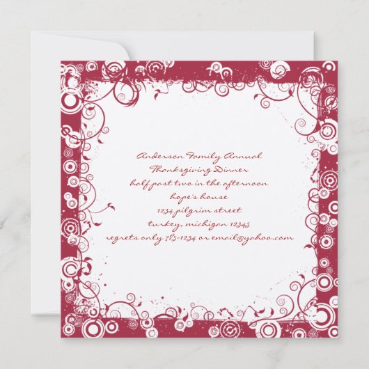 oogst Thanksgiving Invitaties in het binnenste Kaart (Achterkant)