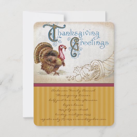 oogst Thanksgiving Invitaties in het binnenste Kaart (Voorkant)