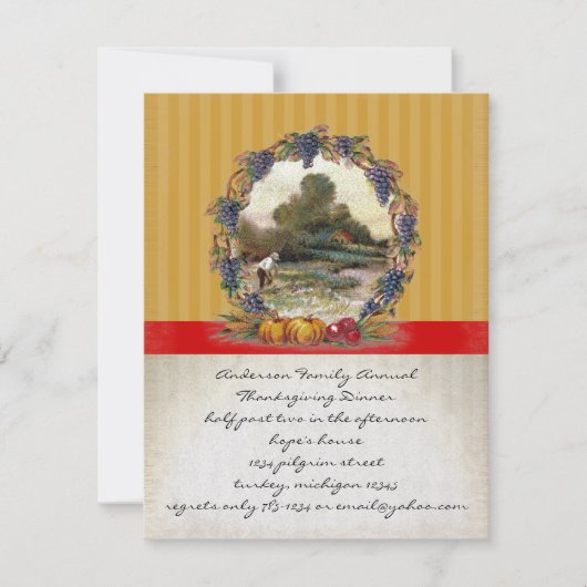 oogst Thanksgiving Invitaties in het binnenste Kaart (Voorkant)