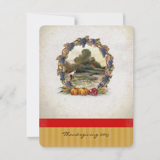 oogst Thanksgiving Invitaties in het binnenste Kaart (Achterkant)