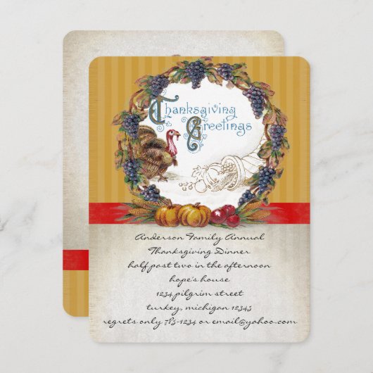 oogst Thanksgiving Invitaties in het binnenste Kaart (Voorkant / Achterkant)