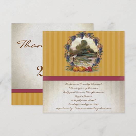 oogst Thanksgiving Invitaties in het binnenste Kaart (Voorkant / Achterkant)