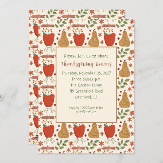 Oogst Thanksgiving Uitnodiging  (Voorkant / Achterkant)
