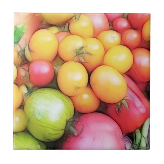 Oogst Tijd - Tomaten! Tegeltje (Voorkant)