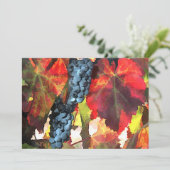 Oogst tijddruiven en bladeren kaart (Staand voorkant)