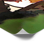 Oogst tijddruiven en bladeren poster (Hoek)