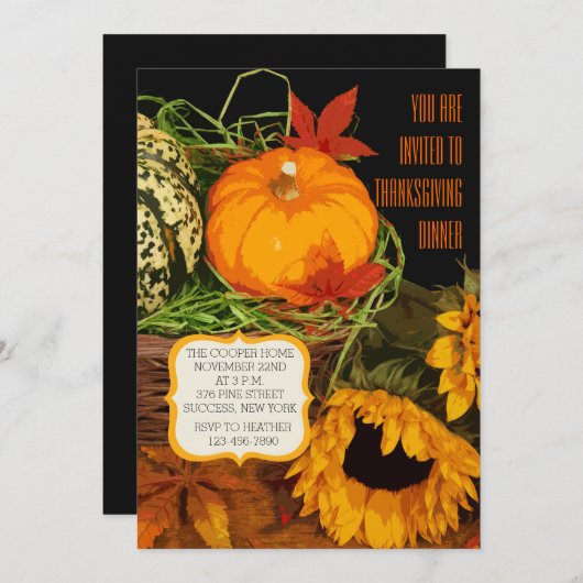 Oogst-tijduitnodiging Kaart (Voorkant / Achterkant)