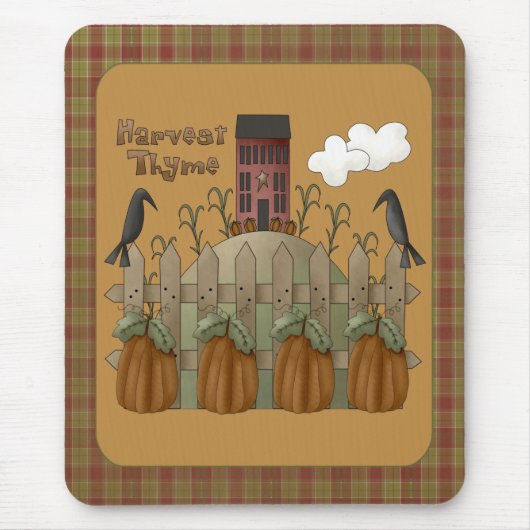 "Oogst tijm" herfst Mousepad Muismat (Voorkant)