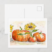 Oogst Time Waterverf Briefkaart (Voorkant / Achterkant)