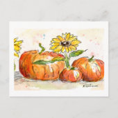 Oogst Time Waterverf Briefkaart (Voorkant)