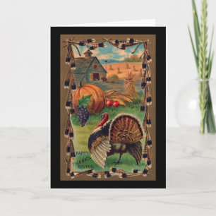 Oogst, Tom en Boerderij  Thanksgiving Feestdagen Kaart