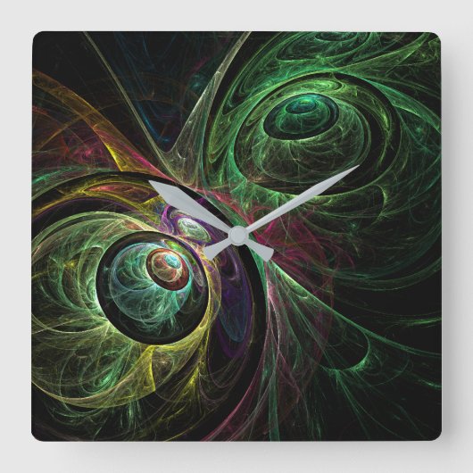 Oogst tot oog Abstract Art Square Vierkante Klok (Voorkant)