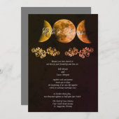 Oogst Triple Maan Trouw Uitnodiging (Voorkant / Achterkant)