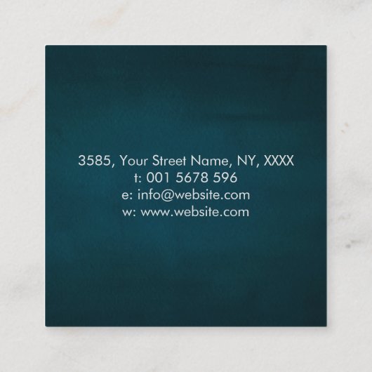 Oogst - Triple Moon - Gemstone and Gold Square Bus Vierkante Visitekaartje (Achterkant)