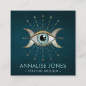 Oogst - Triple Moon - Gemstone and Gold Square Bus Vierkante Visitekaartje (Voorkant)