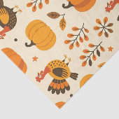 Oogst Turkije en Pompoen Folk Art Thanksgiving Tissuepapier (Detail)