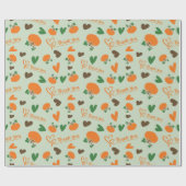 Oogst van Bedankt Pompoenen Thanksgiving Naadloos Cadeaupapier (Vlak)