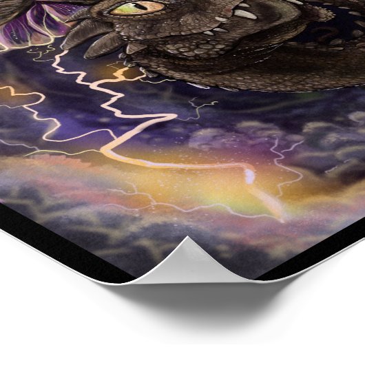 Oogst van de Storm Dragon Art Poster (Hoek)