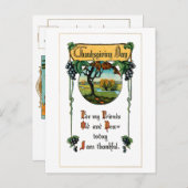 Oogst van druiven en Thanksgiving Feestdagenkaart (Voorkant / Achterkant)