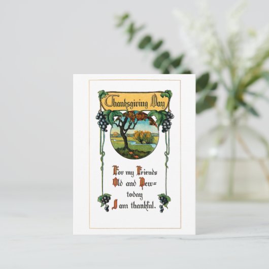 Oogst van druiven en Thanksgiving Feestdagenkaart (Staand voorkant)