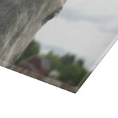 Oogst van een appelgrijs paard snijplank (Hoek)