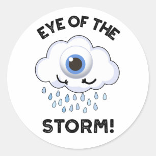 Oogst van het Storm Funny Weather Pun Ronde Sticker