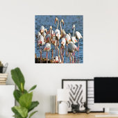 Oogst van kunstroze vlammen poster (Thuiskantoor)